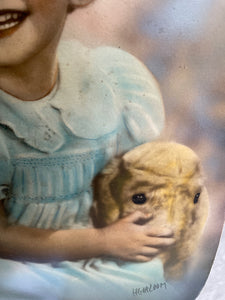 Antique Child Hand Coloured Photographic Portraits - Circa 1900.