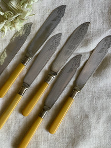Antique Bone Handled Fish Knives - UK