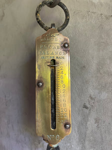 Antique Brass Farmhouse Pocket Scales - Circa 1900