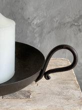 Load image into Gallery viewer, Rustic Black Metal Candle Pan Smooth Finish.