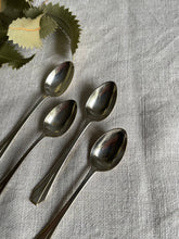 Load image into Gallery viewer, Antique Demitasse Silver Spoons - Sets of 4 or 6 Made in England.