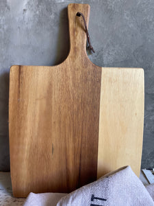 Vintage Chopping Paddle With Leather Hanger - Square