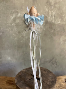 Vintage Porcelain Kewpie Doll Ballerina on Ribbon Stick - Artisan Piece.
