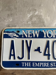 Vintage Original New York Number Plate - Empire State AJY 4070