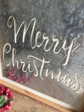 Load image into Gallery viewer, Merry Christmas Decorative Metal Sign In Timber Box Frame - USA