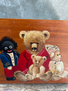 Vintage Handpainted Tissue Box - Rascal & Bears.