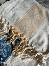Load image into Gallery viewer, Cream Embossed Table Runners Jacquard Tulip Design - Alice’s Cottage Maryland USA