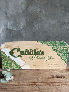Vintage “Cuddle’s” Chocolate Box With Four Cotton Crochet Threads - Circa 1950.