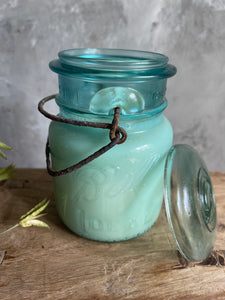 Antique Pint Ball Mason Jar With Handpoured Candle.