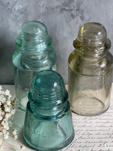 Load image into Gallery viewer, Vintage Glass Insulators Aqua Colourway - Set of 3.