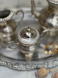 Antique Tea Set With Tray - 4 Piece.