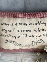 Load image into Gallery viewer, Handmade Vintage Cushion With Verse.