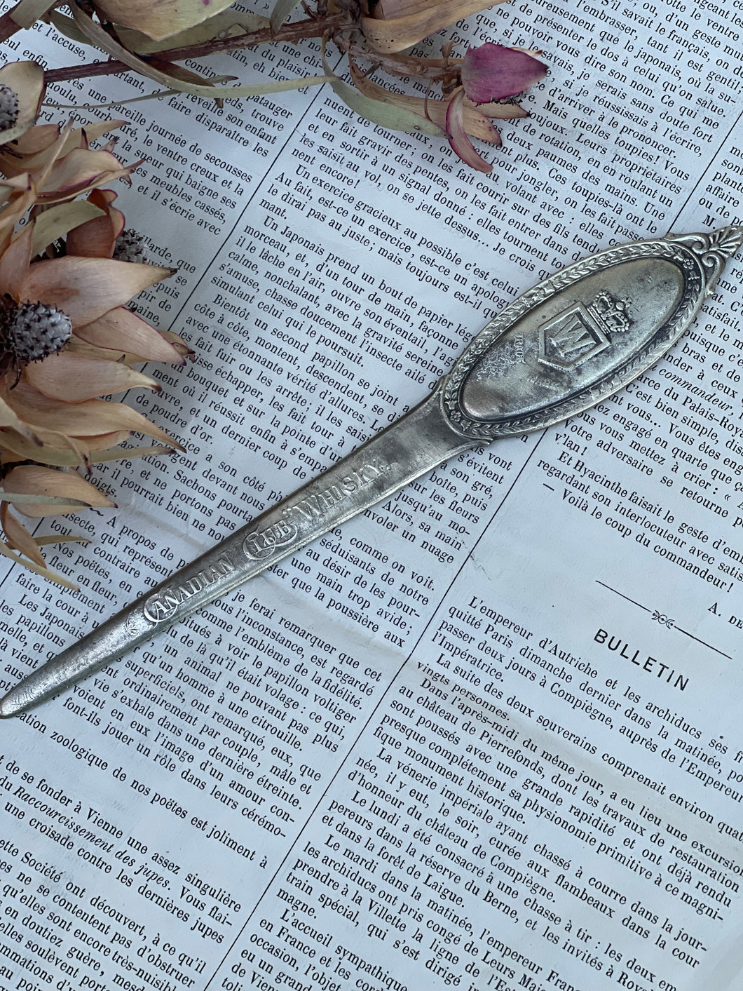 Silver Canadian Club Letter Opener.