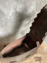 Load image into Gallery viewer, Antique Rustic Coal Iron With Unusual Rusty Handle &amp; Decorative Sides.