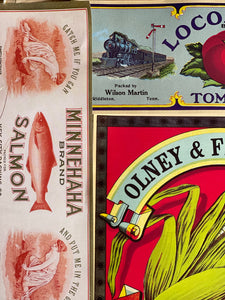Antique Original Fruit Box Labels - USA.